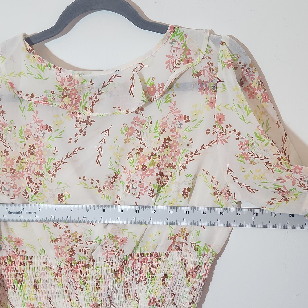 Forever 21 Pink Floral Cropped Top Size Large NWOT - Picture 6 of 9